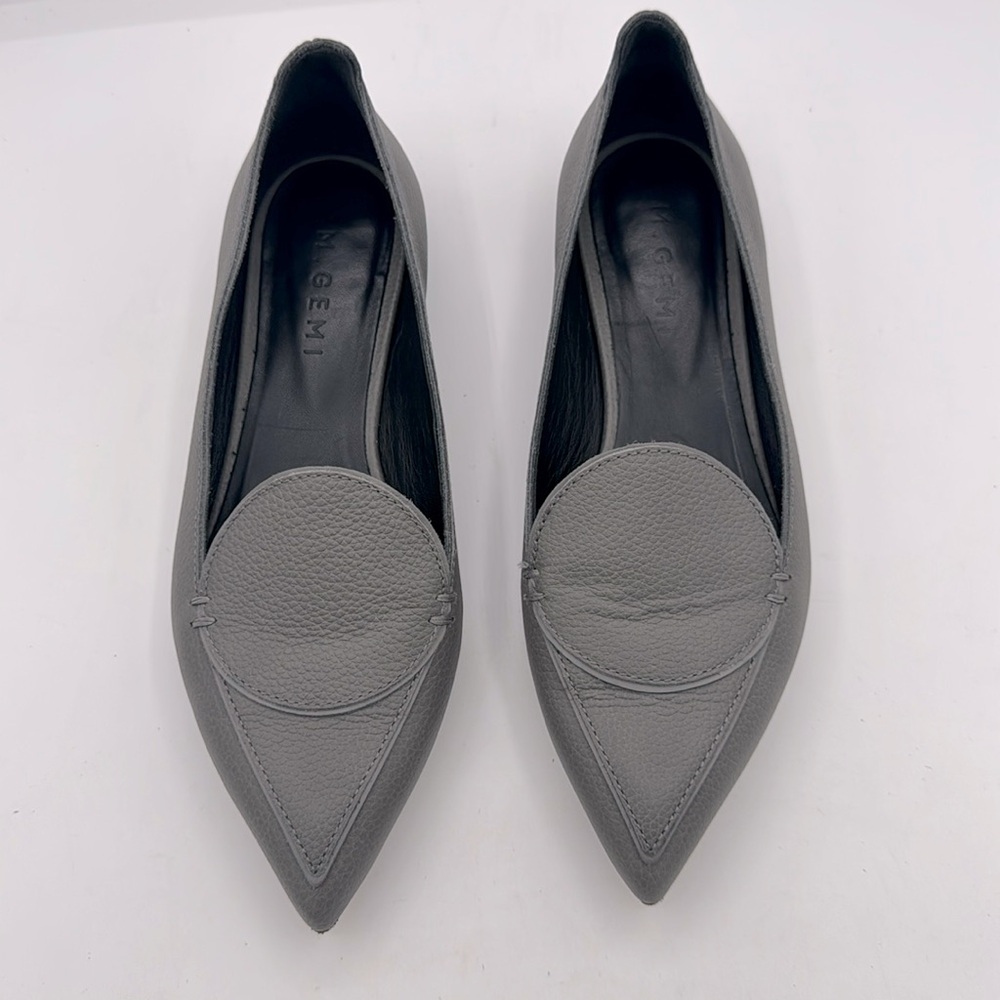 M. Gemi Stellato Anello Leather Flats gray sz 37.5. Us7